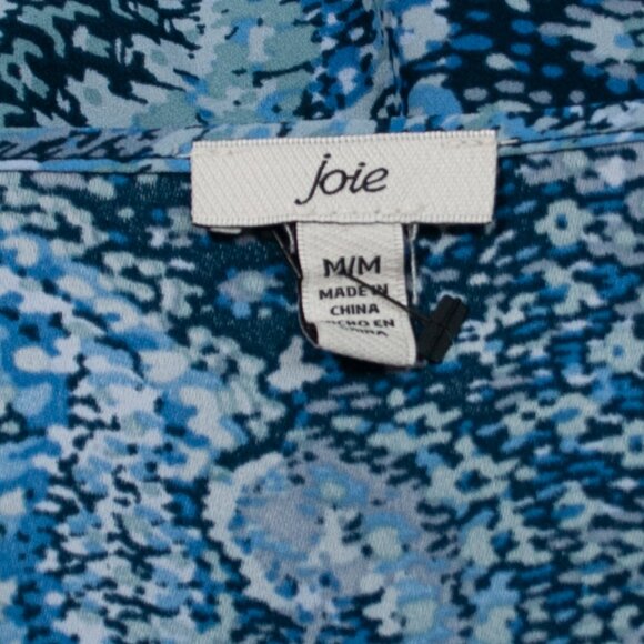 Joie Peasant Top Womens Medium M Blue Parisian Paisley Blouse Long Sleeve E05X - Picture 5 of 6